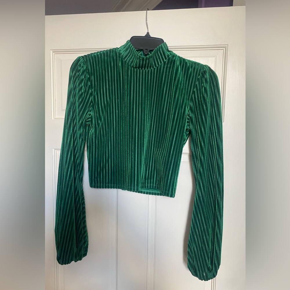 Green velvet top